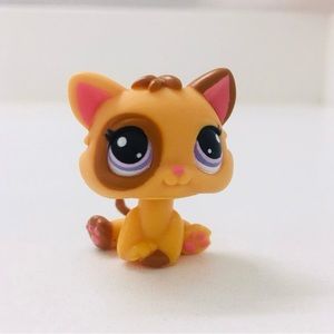 Authentic Littlest Pet Shop #2414 Orange Kitten Cat Patch Eye